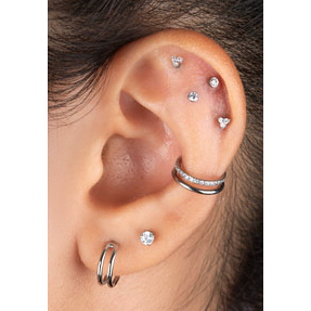 DOUBLE CIRCLE CLICKER FOR HELIX PIERCING
