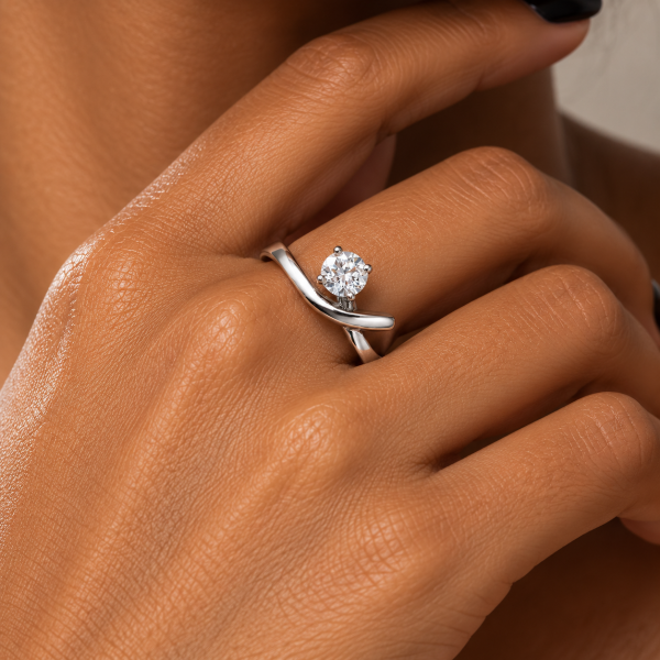 ANELLO ARGENTO E CRISTALLI TAGLIO BAGUETTE