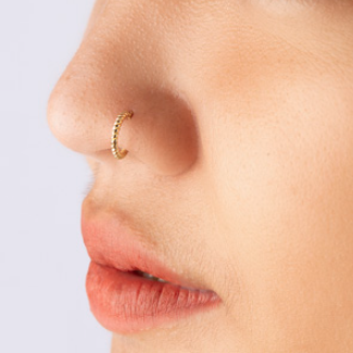 GOLD PLATED STEEL RING FOR NOSE PIERCING