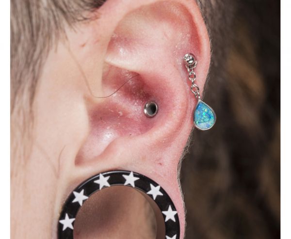 HELIX PIERCING WITH OPAL