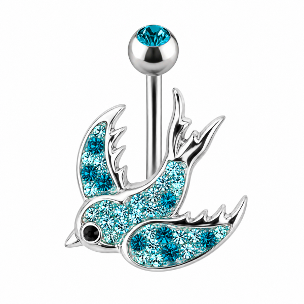 PIERCING DE OMBLIGO CON GOLONDRINA