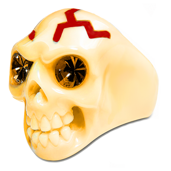 ANILLO DE CALAVERA CON OJOS DE CRISTAL