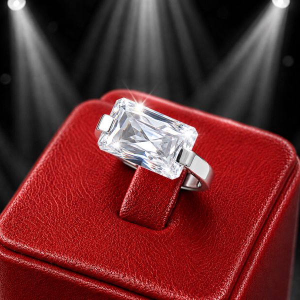 ANELLO ARGENTO CON CRISTALLO ORIZZONTALE