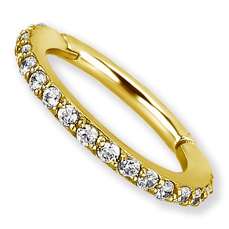 CERCLE CLICKER DORÉ AVEC PREMIUM ZIRCONIA