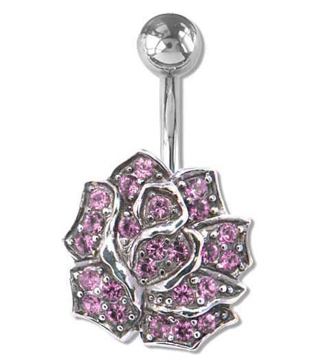 Bauchnabelpiercing mit Rose