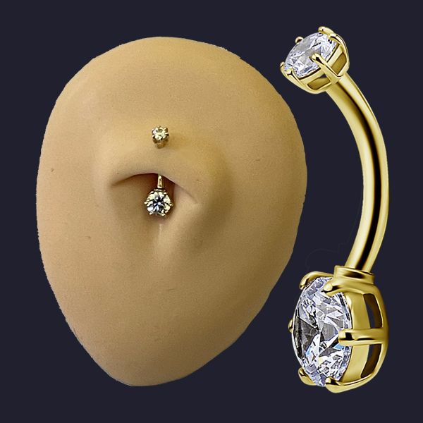 BANANA IN ORO GIALLO CON ZIRCONIA PREMIUM