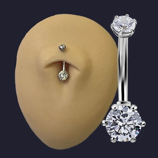 BANANA IN ORO BIANCO CON ZIRCONIA