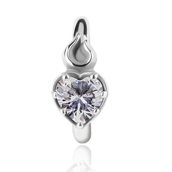 PIERCING NOMBRIL OVALE AVEC COEUR EN CRISTAL