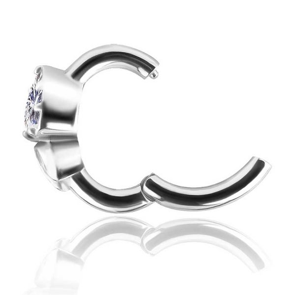 PIERCING NOMBRIL OVALE AVEC COEUR EN CRISTAL