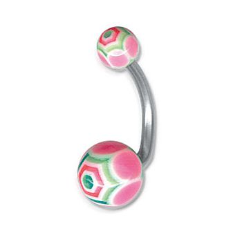Colored bananabell piercing with steel