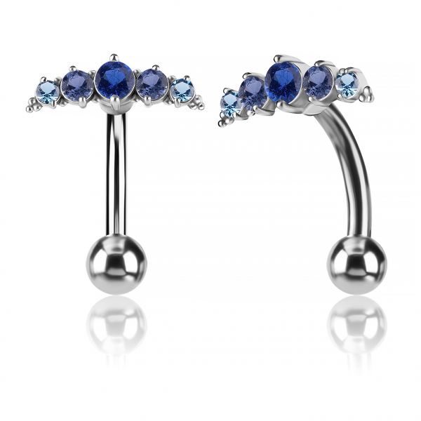 REVERSE NAVEL JEWEL WITH BLUE CRYSTALS