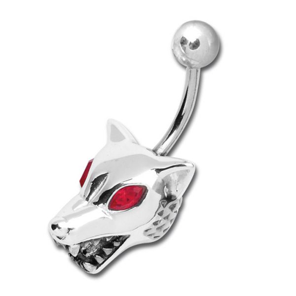 WOLF BELLY BUTTON PIERCING