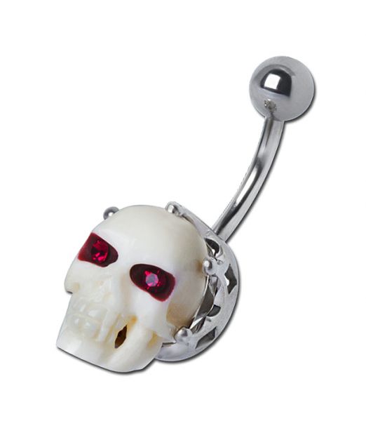 BONE SKULL BELLY BUTTON PIERCING