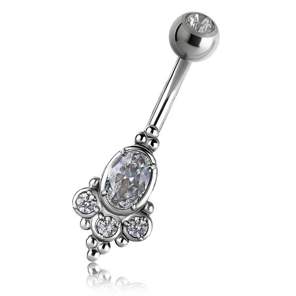 GIOIELLO DA OMBELICO CON ZIRCONIA BIANCA