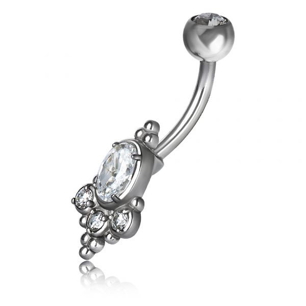 GIOIELLO DA OMBELICO CON ZIRCONIA BIANCA