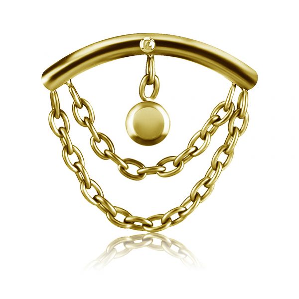 PIÈCE DE REMPLACEMENT FLAT-HELIX PLAQUÉE OR AVEC CHAÎNES ET CRISTAL