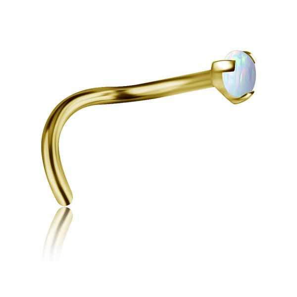BIJOU PLAQUÉ OR POUR LE NEZ AVEC OPALE