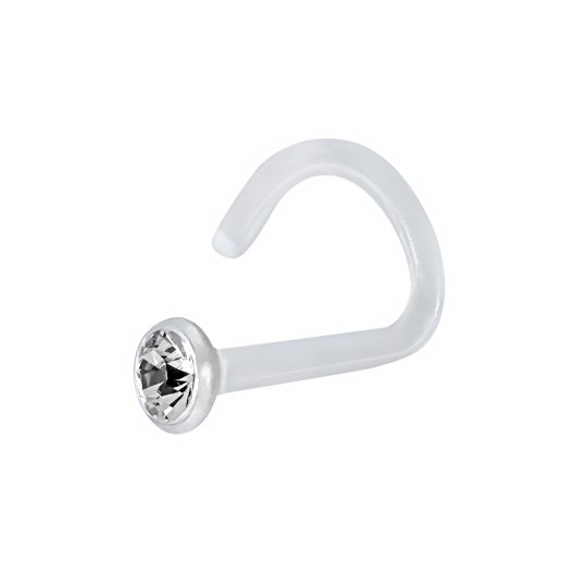 BIOPLAST NOSE PIERCING WITH CRYSTAL