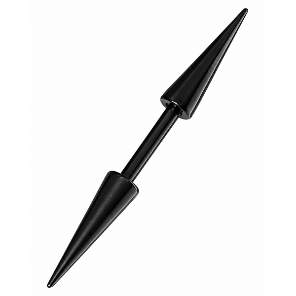 BLACK BARBELL WITH LONG SPIKES