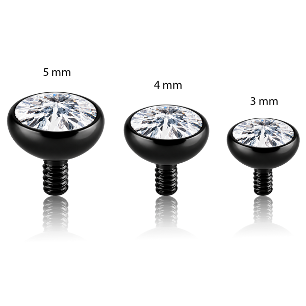 BLACK MICRODERMAL ANCHOR WITH CRYSTAL