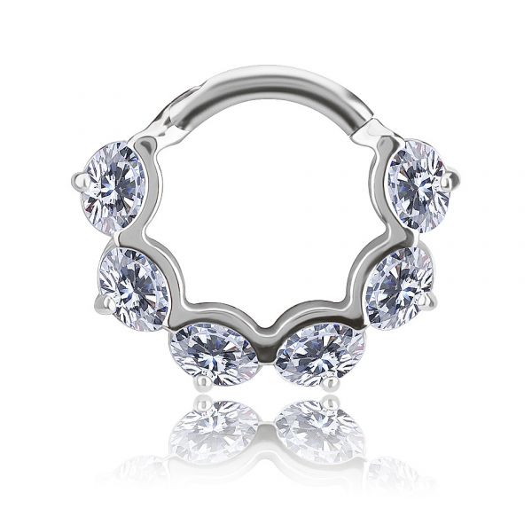 CLICKER RING WITH OVAL CRYSTALS