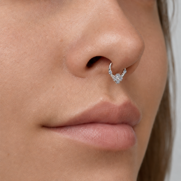CERCHIETTO CLICKER CON PREMIUM ZIRCONIA A ROMBO