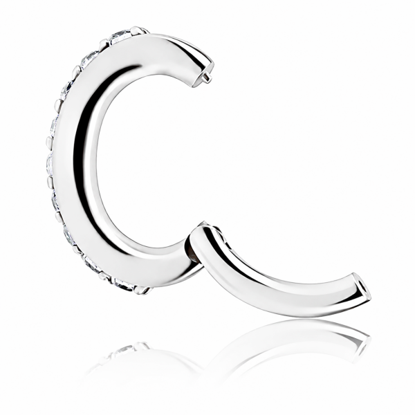 CLICKER EARRING FOR CONCH WITH CUBIC ZIRCONIA