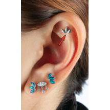 RICAMBIO PIERCING CON TRE CHICCHI DI RISO