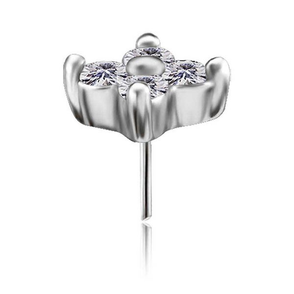 RECHANGE THREADLESS DE FLEUR AVEC PREMIUM CUBIC ZIRCONIA