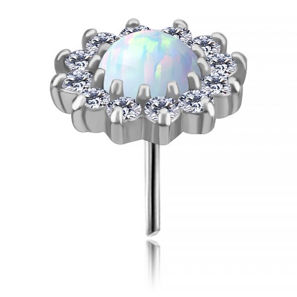 LABRET SENZA FILETTO CON OPALE E CRISTALLI