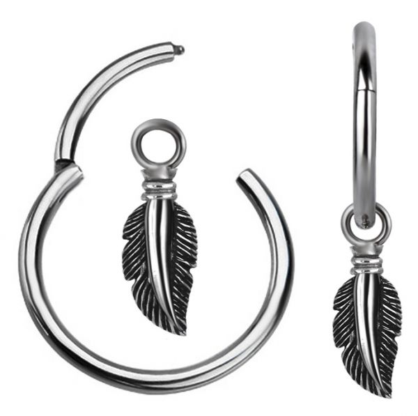ARO Y PENDIENTE CON PLUMA
