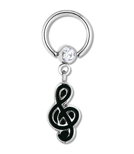 INTIMATE PIERCING RING WITH TREBLE CLEF