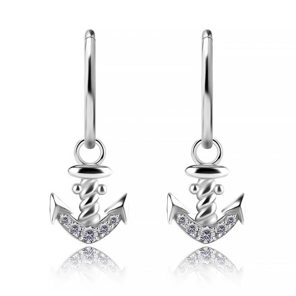 CIONDOLO CON ÀNCORA DI CRISTALLI PER PIERCING CIRCOLARI