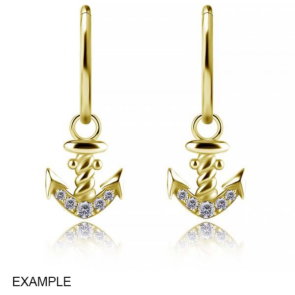 PENDENTIF DORÉ AVEC ANCRE DE CRISTAUX