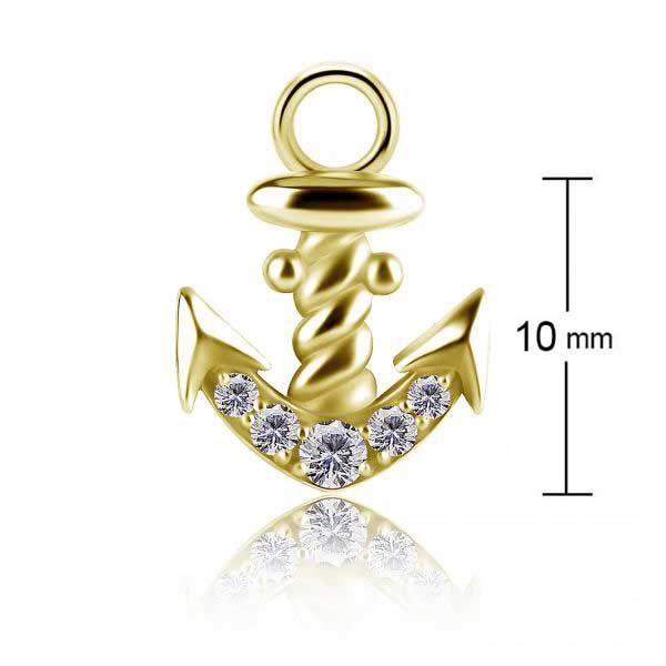 PENDENTIF DORÉ AVEC ANCRE DE CRISTAUX