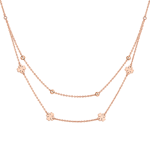 COLLIER TRÈFLES ET PERLES