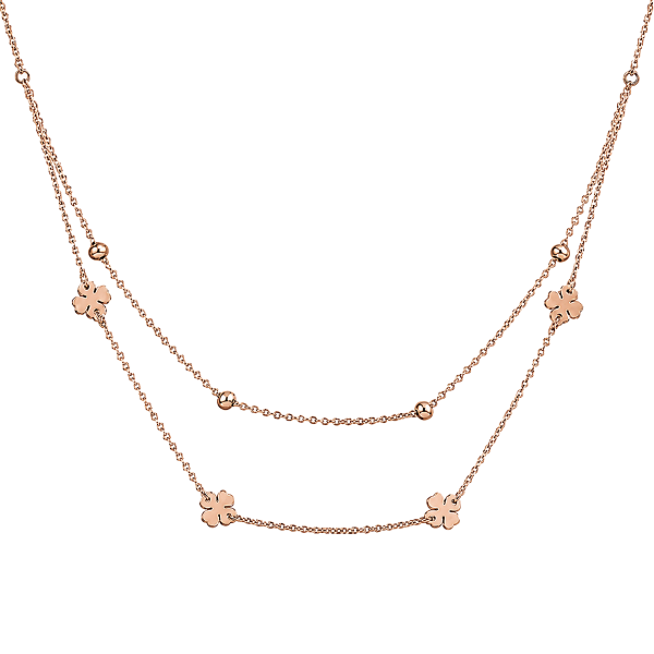 COLLIER TRÈFLES ET PERLES
