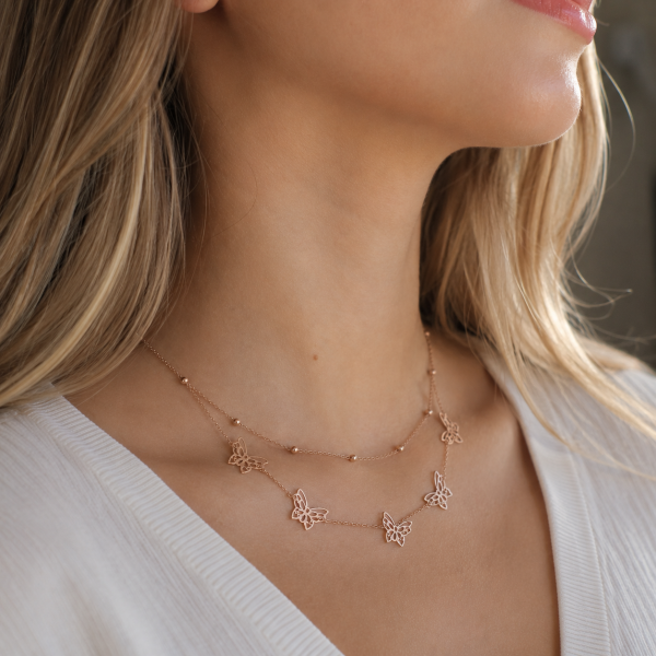 BUTTERFLY & BEAD NECKLACE