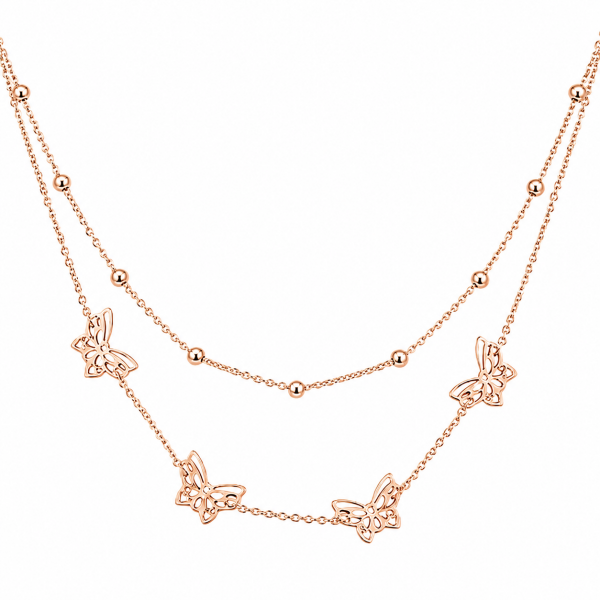 COLLIER PAPILLONS ET PERLES