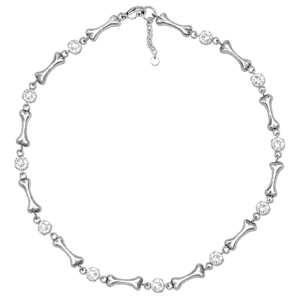 COLLANA CON OSSA E CRISTALLI