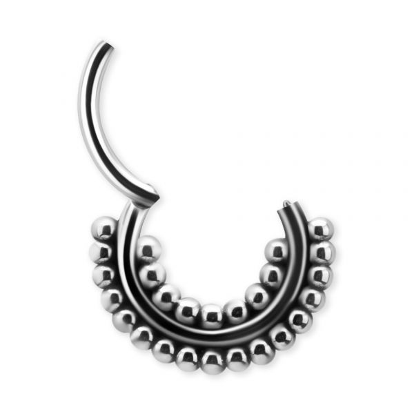 Ring in ethnic style with double row of balls