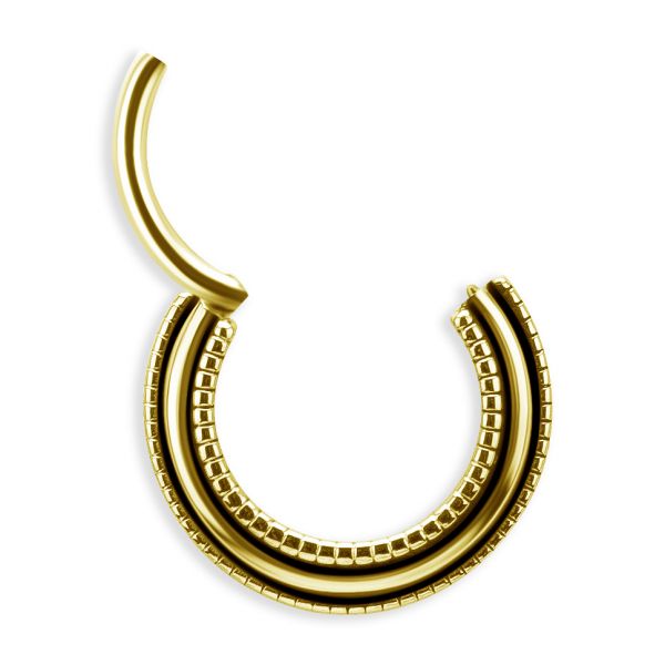 Gold clicker tribal ring