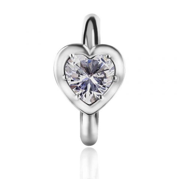 PIERCING NOMBRIL OVALE AVEC COEUR EN CRISTAL