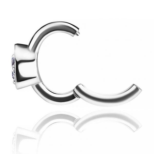 PIERCING NOMBRIL OVALE AVEC COEUR EN CRISTAL