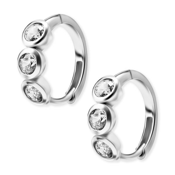 Orecchini con tre brillanti in Cubic Zirconia