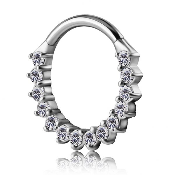 ROOK PIERCING CLICKER CON CUBIC ZIRCONIA
