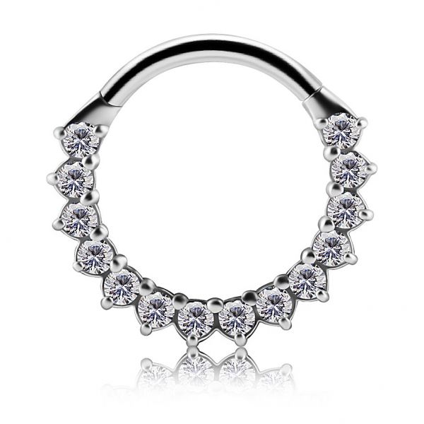 ROOK PIERCING CLICKER CON CUBIC ZIRCONIA