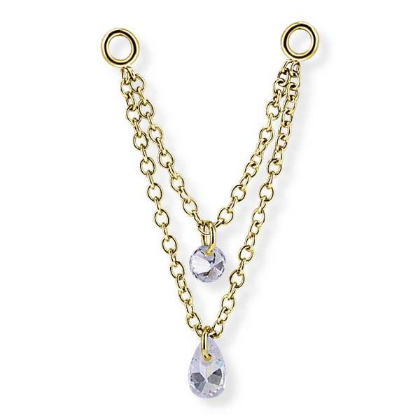DOBLE CADENA Y CRISTALES PARA ARGOLLAS PIERCING