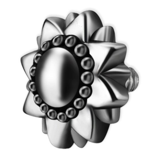 FIORE TRIBALE CON FILETTO ESTERNO PER PIERCING E MICRODERMAL