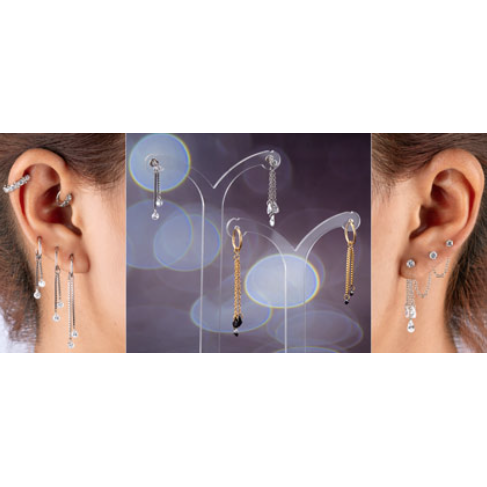 CHARM MIT KETTEN UND ZIRKONIA-KRISTALLEN